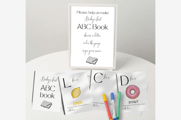 ABC Coloring Book Baby Shower Game: Create a Cherished Keepsake