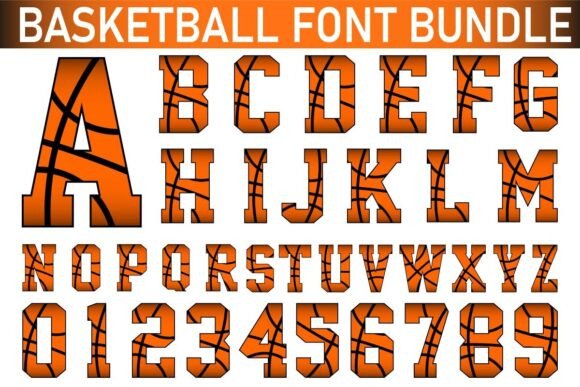 Basketball Alphabet Font SVG PNG Bundle: A Courtside Creative Asset