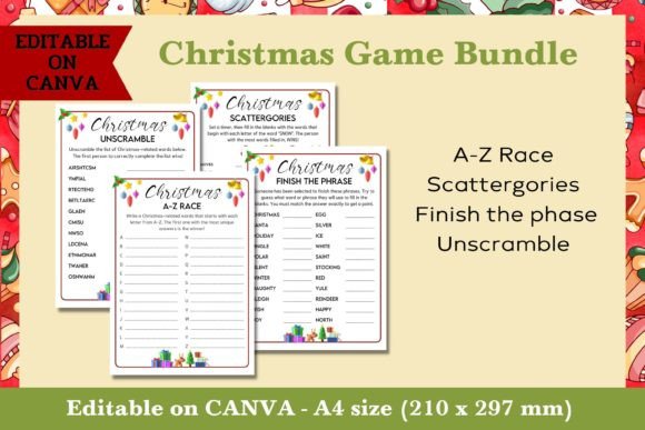 Christmas Game Bundle #1: Editable Holiday Party Fun