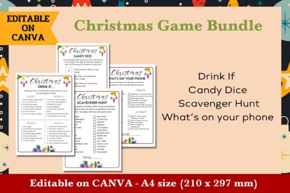 Christmas Game Bundle #2 - Editable: A Festive Design Asset