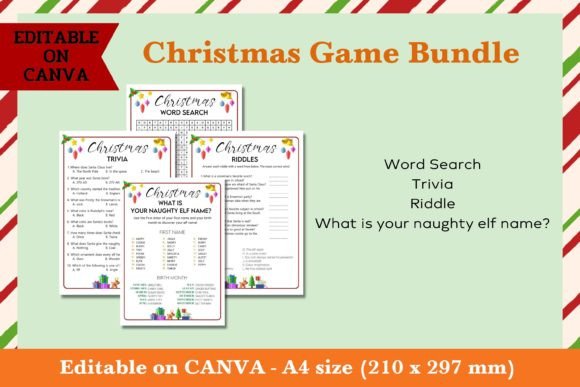 Christmas Game Bundle #4: Editable Fun for Every Family