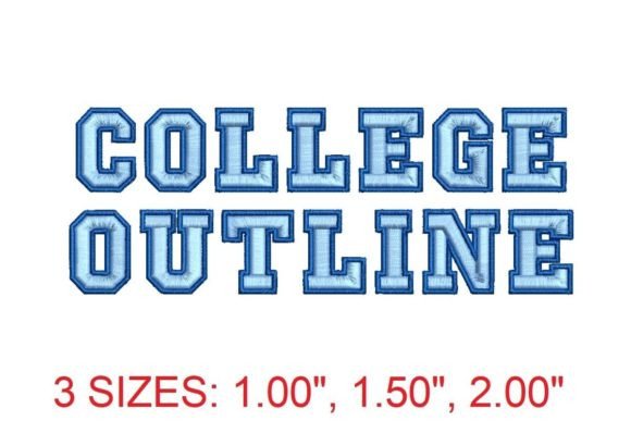 College Outline Embroidery Font: A Modern Varsity Aesthetic