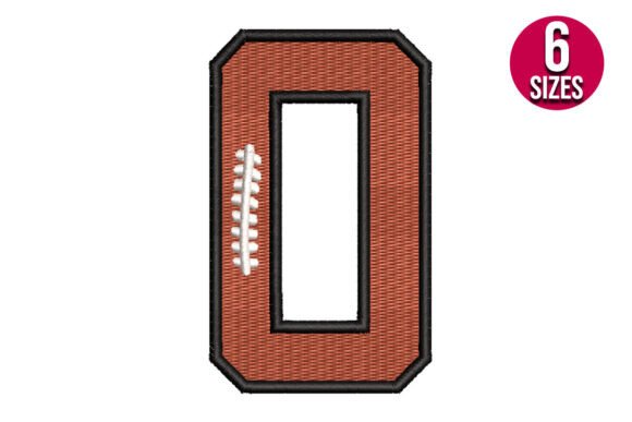 Football Font Alphabet Number Zero 0: Bold Embroidery Design