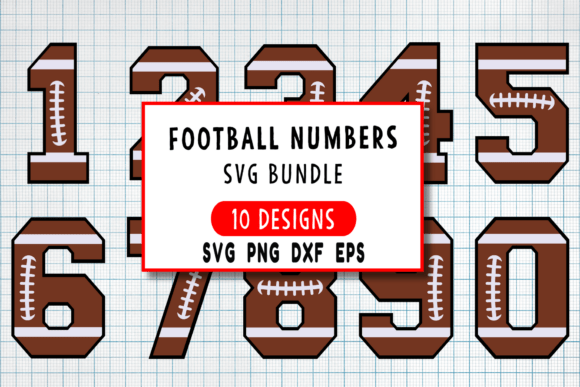 Football Numbers SVG PNG: Varsity Font for Game-Day Projects