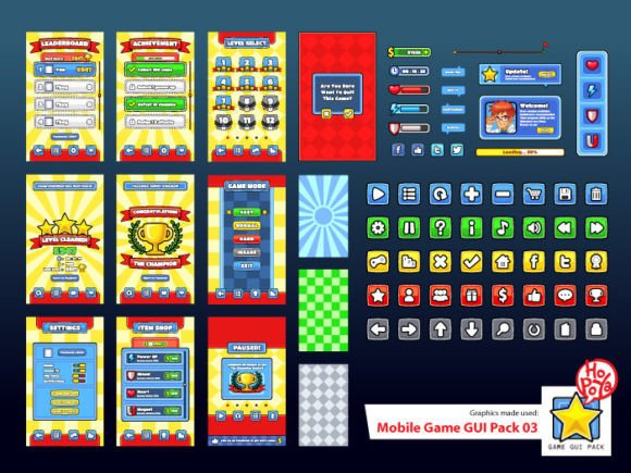 Mobile Game GUI Pack 03: Essential UI Assets for 2D Games