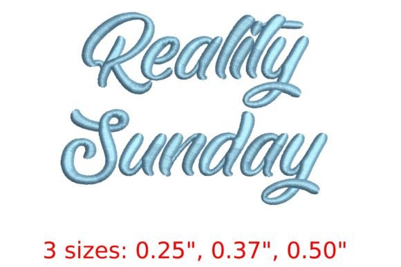 Reality Sunday Embroidery Font: A Fresh Take on Script Style