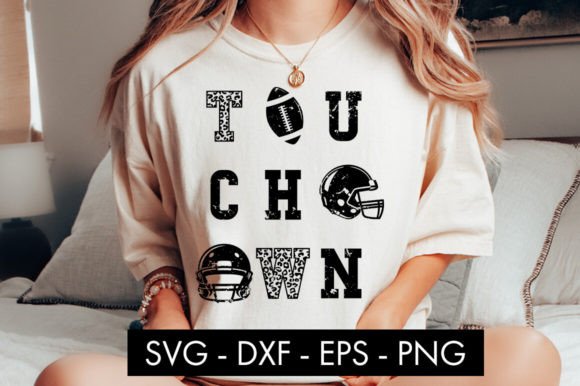 Score Big with Distressed Touchdown SVG Cut File PNG